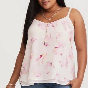 NWT Torrid Chiffon Swing Palm Leaf Cami Tank Top